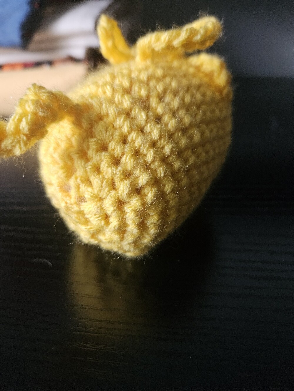 Handmade Yellow Crochet Cat Amigurumi Keychain - Picture 5 of 6
